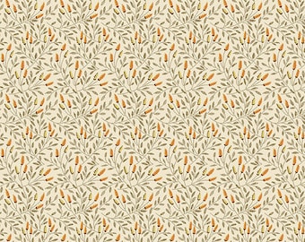 Lady Tulip by Edyta Sitar for Laundry Basket, Color - Desert Sand, Pattern - Reed, 1/2 yd, 100% Cotton by Andover Fabrics, A-188-N