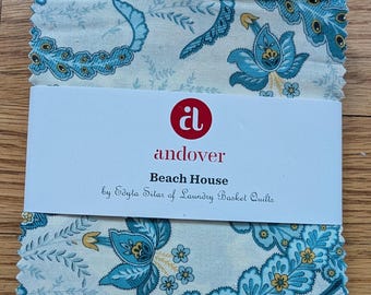 Beach House Scoops Charm Packs by Edyta Sitar for Laundry Basket, 42-piece 5" Charm Pack - Andover Fabrics. 100% Cotton, 1S-BeachHouse-X