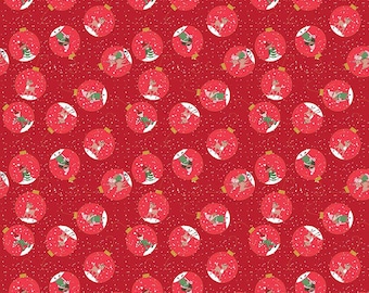 Claus & Co. Ornaments Red Sparkle by Melissa Mortenson for Riley Blake Designs, 1/2 yd, Christmas fabricfabric -  SC17743-RED
