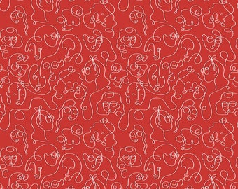 Red Hot Faces Red C11679-RED - Riley Blake Designs - Roses - Half Yard 100% quilters cotton - Riley Blake Designs