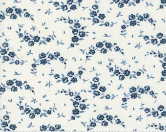 Shoreline Cream Navy 55308 24 by Camille Roskelley for Moda Fabrics -sold by the half yard