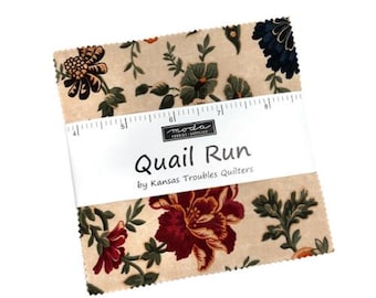 Quail Run Charm Pack 9830PP by Kansas Troubles Quilters for Moda Fabrics -5" x 5", 42 pieces