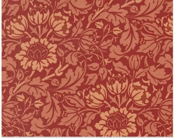 Morris Muse Flowering Scroll Russet 13384 16, by Barbara Brackman for Moda Fabrics -sold by the half yard