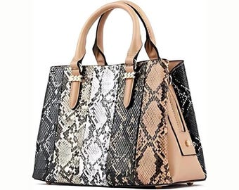 Women Stylish Snakeskin Tote Bag