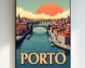 Porto Portugal Travel Poster: Vibrant City Art Print