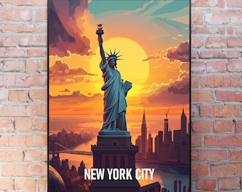 Statue of Liberty Art Print: New York City Travel Poster
