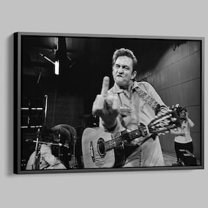 Johnny Cash Poster Middelvinger Canvas San Quentin Prison Wall Art Muziek Ingelijste canvas Print Home Decor P47