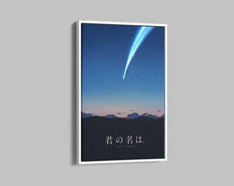 Your Name Anime Poster Print, Japanese Anime Wall Art, Anime Poster, Japanese Anime Fan Art, Anime Fan Gift, Your Name Canvas Poster