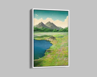Howl's Moving Castle Poster, Hayao Miyazaki, Studio Ghibli Poster, Anime Poster, Howl's Moving Castle Print Art, Anime Print, Anime Canvas