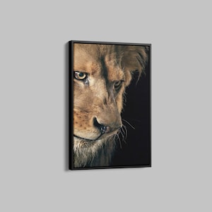 Muurkunst leeuw, leeuw kunst canvas muurkunst woonkamer decor, wilde dieren kunst, dierenportret canvasafdruk, extra grote muurkunst