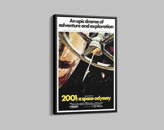 Póster de 2001: Odisea del espacio, arte en vidrio de 2001: Odisea del espacio, impresión de película de ciencia ficción, arte mural coleccionable poco común, póster de película vintage, regalos geek