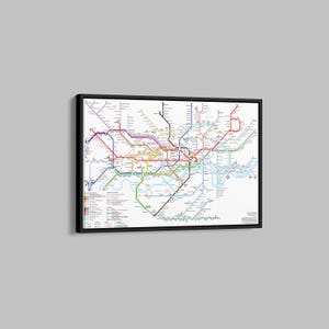 Die Londoner U-Bahn Karte Poster, London Zug, U-Bahn Karte, UK U-Bahn Wanddekoration, Super Hi Res, Weltreisende Geschenk, Vereinigtes Königreich Foto