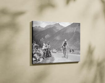 Tour de France, 1950 fotografieprint, poster Gino Bartali, poster Tour de France, fietsdecor, fietsposter, fietskunst aan de muur,