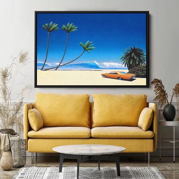 Hiroshi Nagai Impender Beach Vintage Wall Art, Japanese Retro