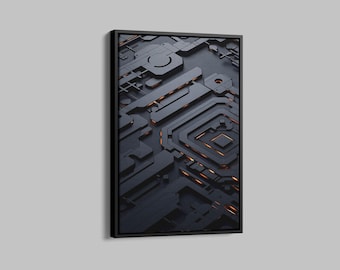 Custom Circuit Board, Personalized Chip Wall Art, Computer Science Wall Decor, Hardware&Technology Print, Programmers Gift, Large Canvas