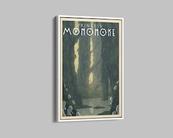 Princess Mononoke Poster, Studio Ghibli Canvas Poster Wall Art, Japanese Anime Art, Anime Fan Gift, Studio Ghibli Poster Print, Anime Poster