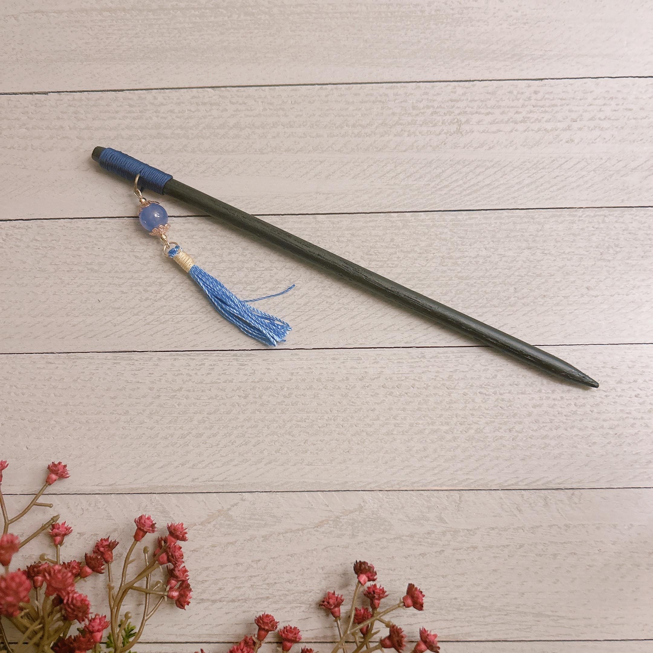 Rose Quartz Kanzashi Hair Stick, Japanese Hair Accessory  display picture 1