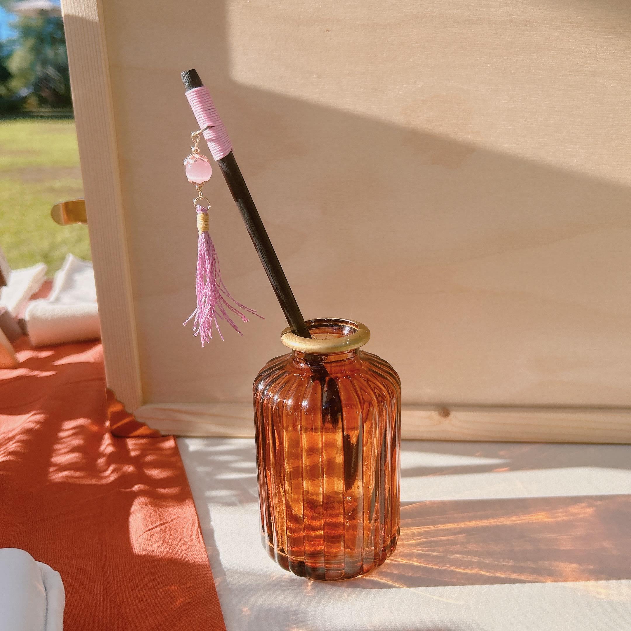 Rose Quartz Kanzashi Hair Stick, Japanese Hair Accessory 