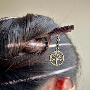 Yggdrasill Handmade Japanese Hair Stick, Traditional Japanese Kanzashi, Artisan Hair Accessory, Asian Hair Pin, hair pin, Chinese hair stick