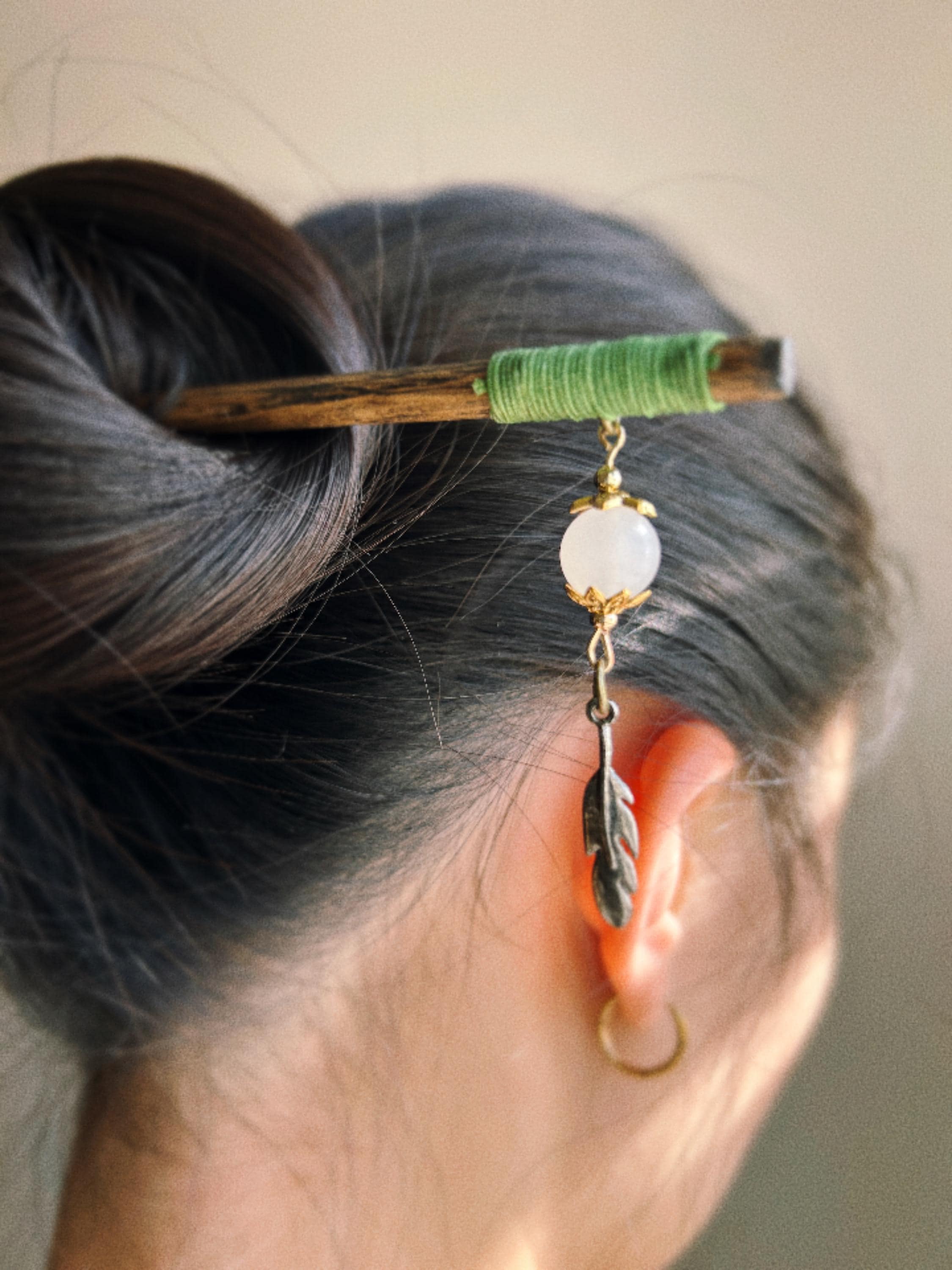 Fairycore Oak Kanzashi Hair Stick, Japanese Asian Hair Accessory