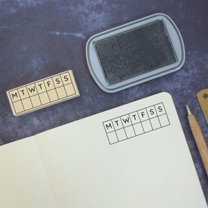 Weekly Calendar Stamp Rubber Stamp Planner Stamp Organizer Stamp Journal image 1