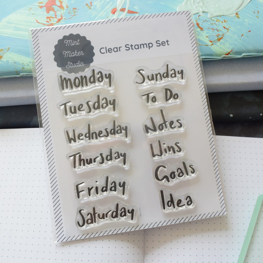 Clear Bullet Journal Planner Stamps Relaxed Lettered Days of Etsy