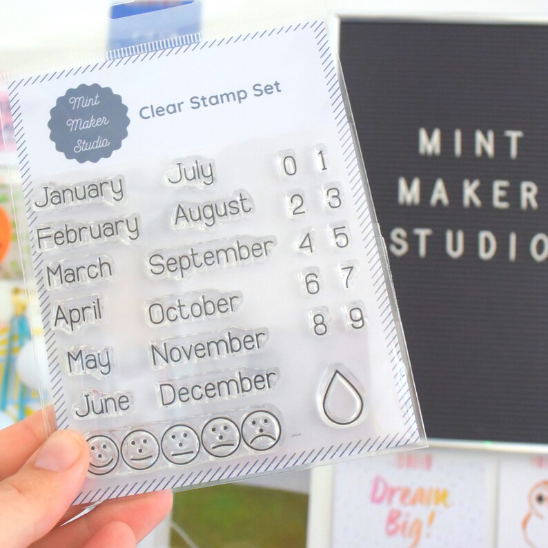Clear Bullet Journal Stamps Months of the Year Numbers Etsy