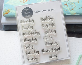 Clear Planner Stamps - Calligraphy Months of the Year