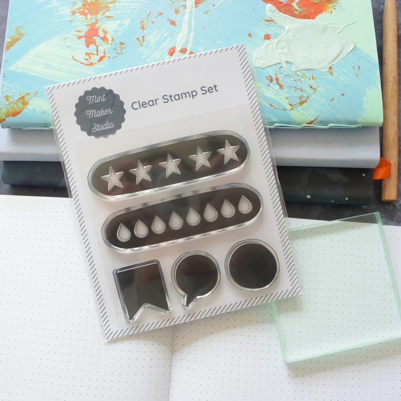 Clear Bullet Journal Planner Stamps Large Shapes and Habit Etsy