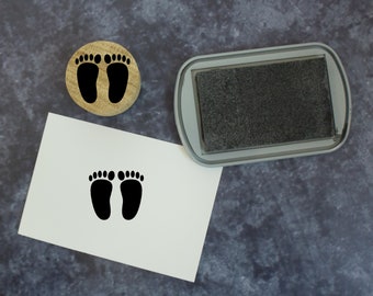 Baby Footprint Stamp - Cartoon style - rubber stamp - baby shower stamp - footprint stamp - pair of feet