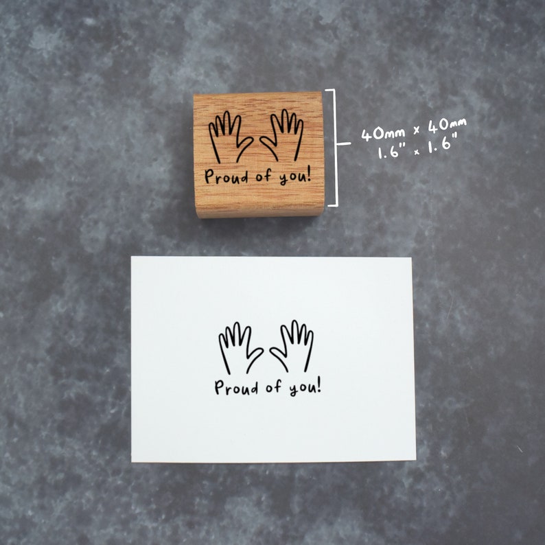 Proud of You teacher stamp reward rubber stamp image 4