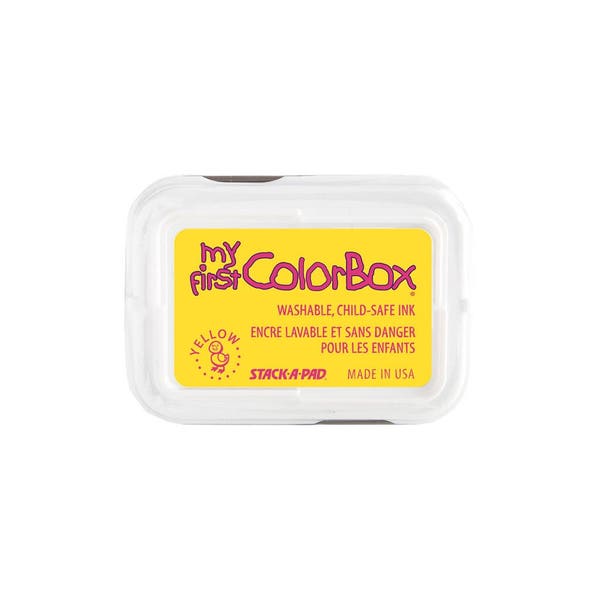 Yellow My First Colorbox child safe ink pad - kids safe - washable - non spill