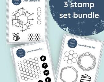 Clear Planner Stamp Bundle - Honeycomb Planner - Trackers - Chronodex - Month