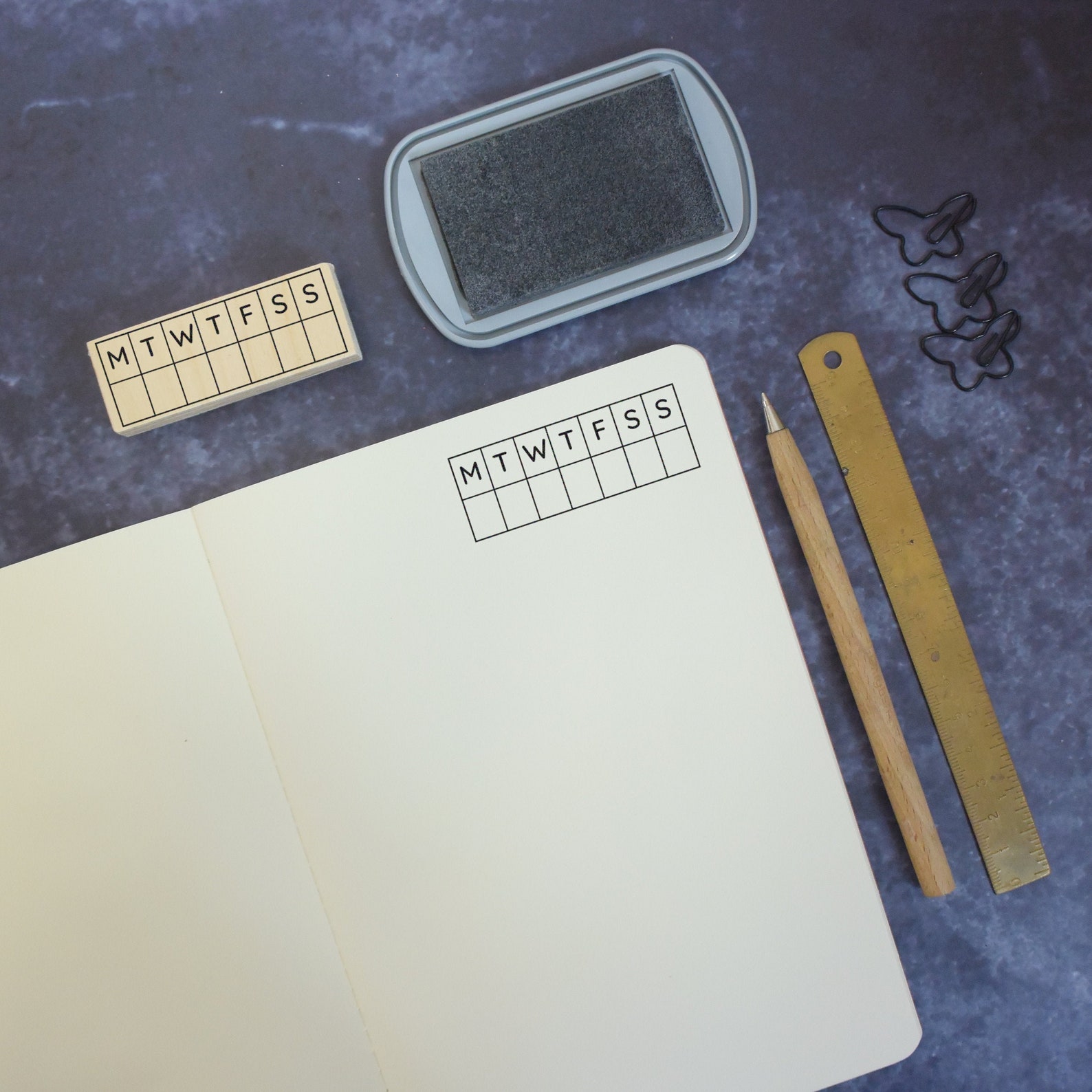 Weekly Calendar Stamp Rubber Stamp Bullet Journal Stamp Etsy UK