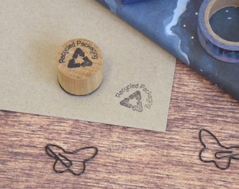 Recycled Packaging Mini Stamp - rubber stamp - packaging stamp - pen pal stamp