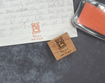 Work of Art -  teacher stamp - reward rubber stamp