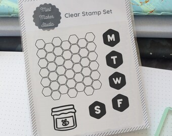 Clear Planner Stamps - Honeycomb Planner - Month Calendar