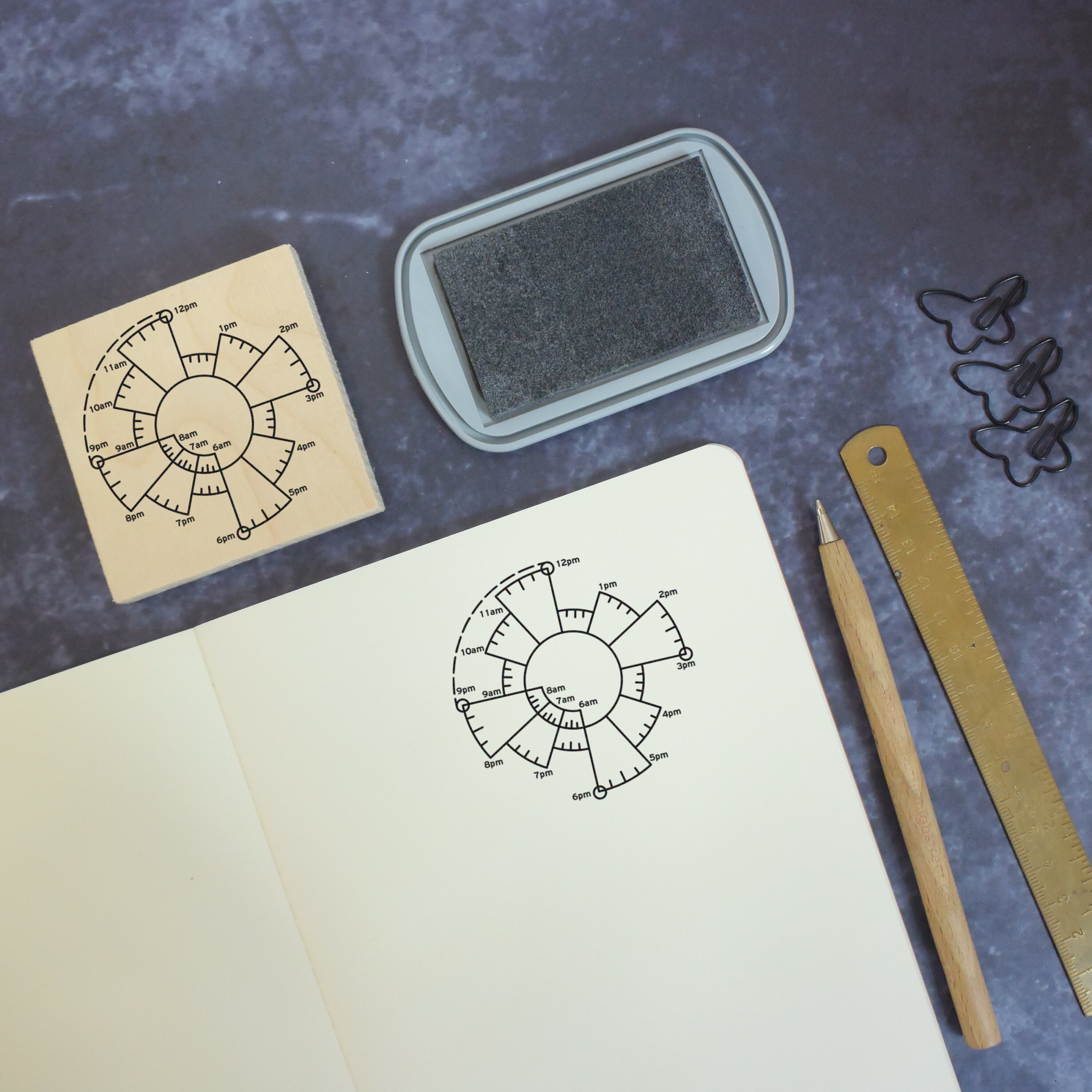 Stamping Journal Rubber Stamp Planner Stamp Organizer Stamp Bullet