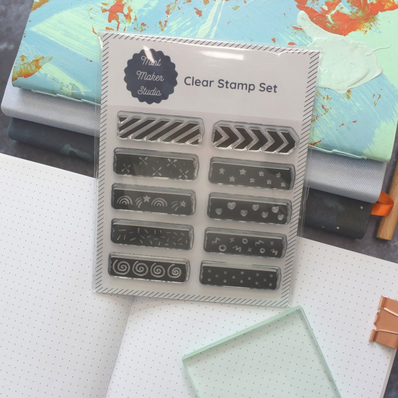 Clear Bullet Journal Planner Stamps Washi Tape Strips Etsy