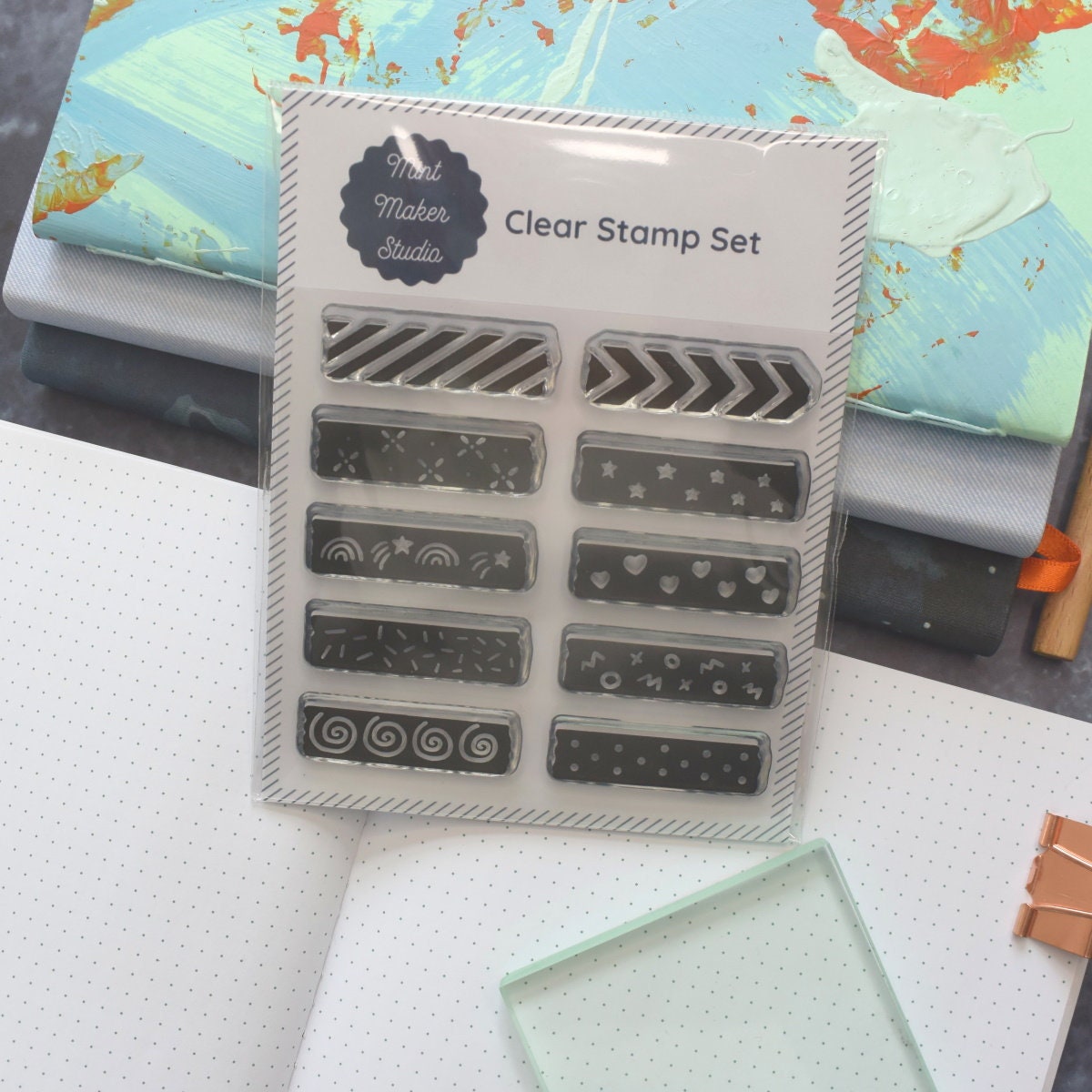 Clear Bullet Journal Planner Stamps Washi Tape Strips Etsy