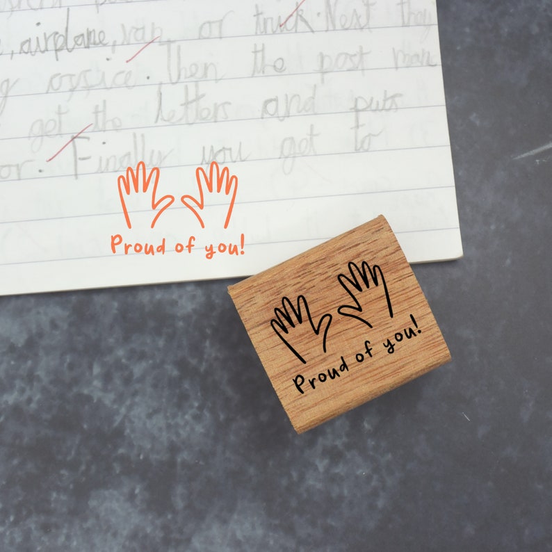 Proud of You teacher stamp reward rubber stamp image 7