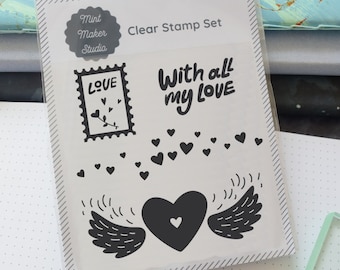 Clear Happy Mail Stamps - Love Letters - All my love