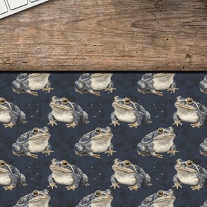 Dark Cottagecore Toad Desk Mat, Witchy Aesthetic Office Accessory, Dark Academia Desk Pad, Toad Lover Office Decor, Whimsical Gaming Mat