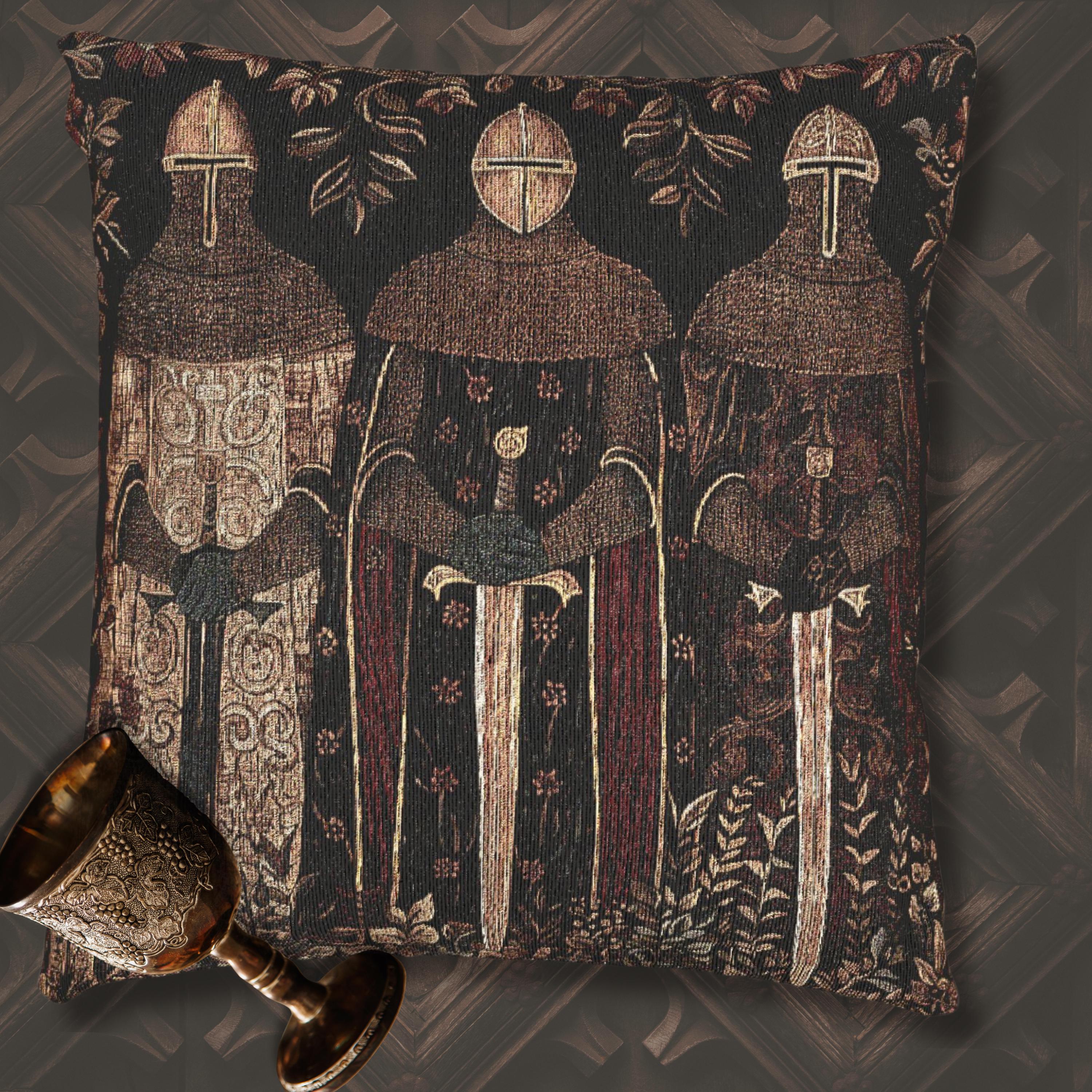 Medieval Aesthetic Knights Pillow Tapestry Cushion Design Unique medieval-aesthetic-knights-pillow-tapestry-cushion-design-unique