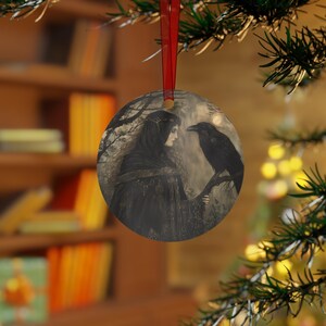 The Morrigan Celtic Goddess Ornament – Raven Metal Ornament, Pagan Yule Decor, Dark Goddess Art, Witchy Christmas Gift, Mythic Symbol image 6