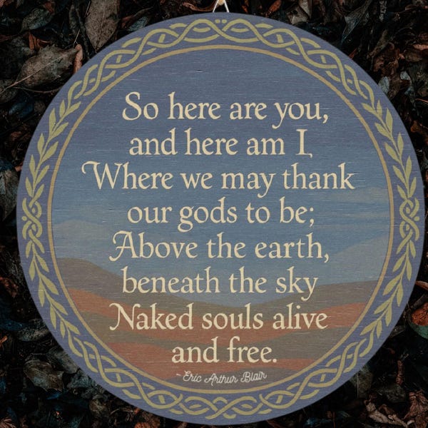 Pagan Quote Round Wood Sign, Witchy Poem Cottagecore Wall Decor, Celtic Nature Art, Spiritual Wiccan Home Decor, Spiritual Pagan Wall Art