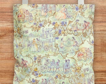 Tote Bag, Vintage Rococo Toile, Romantic Pastoral Scene, Elegant Vintage Toile Tote, Stylish Shopping Tote, Whimsical Cottagecore Bag