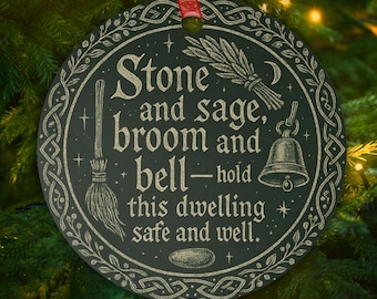 Witchy House Blessing Ornament • Celtic Knot Pagan Decor •  Mystical Protection Charm for Home
