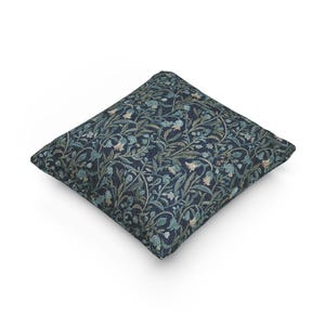Bluebell Woven Tapestry Pillow – William Morris Style Dark Botanical, Arts & Crafts Green Throw Cushion, Cottagecore Decor image 10