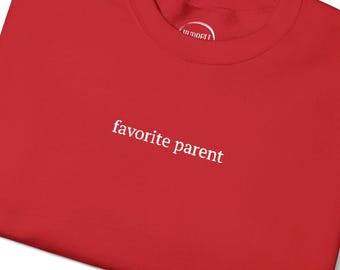 Lieblingseltern besticktes Sweatshirt | Lustiger Urlaub Rundhalsausschnitt | Weihnachtsparty-Sweatshirt | Geschenk für Sie